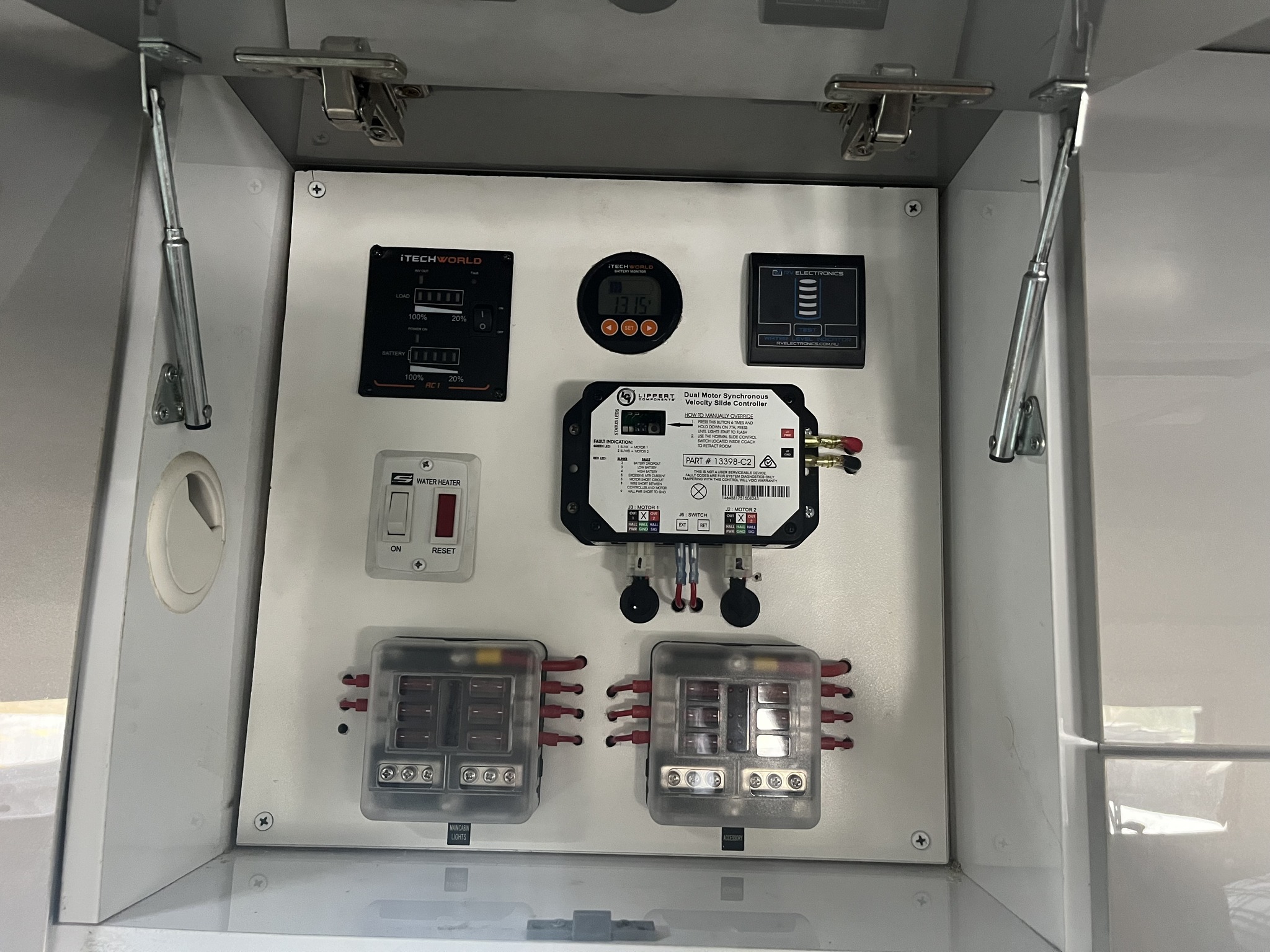 Power board and fuse panel wiring